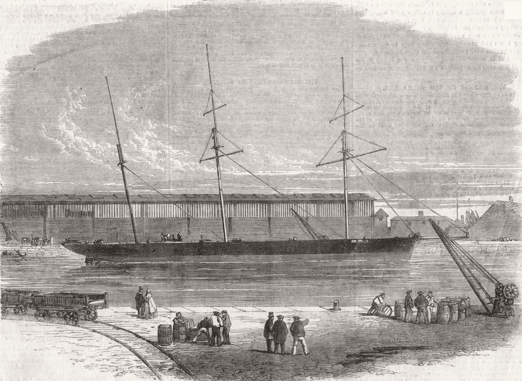 LIVERPOOL. Alexandra-ship in Dock, seized Order of Govt 1863 old antique print